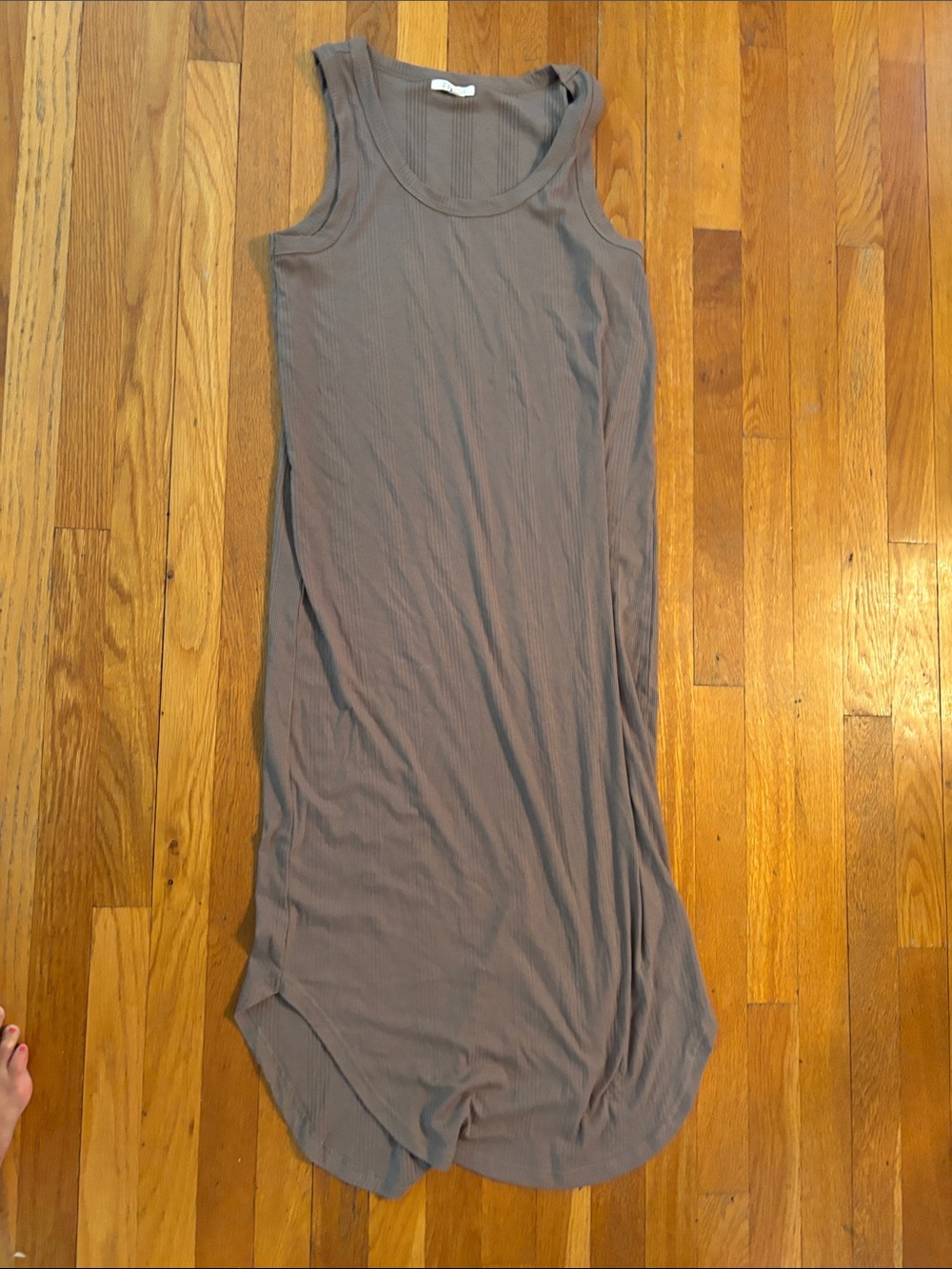 Z Supply Sleeveless Ribbed Maxi Dress in Taupe